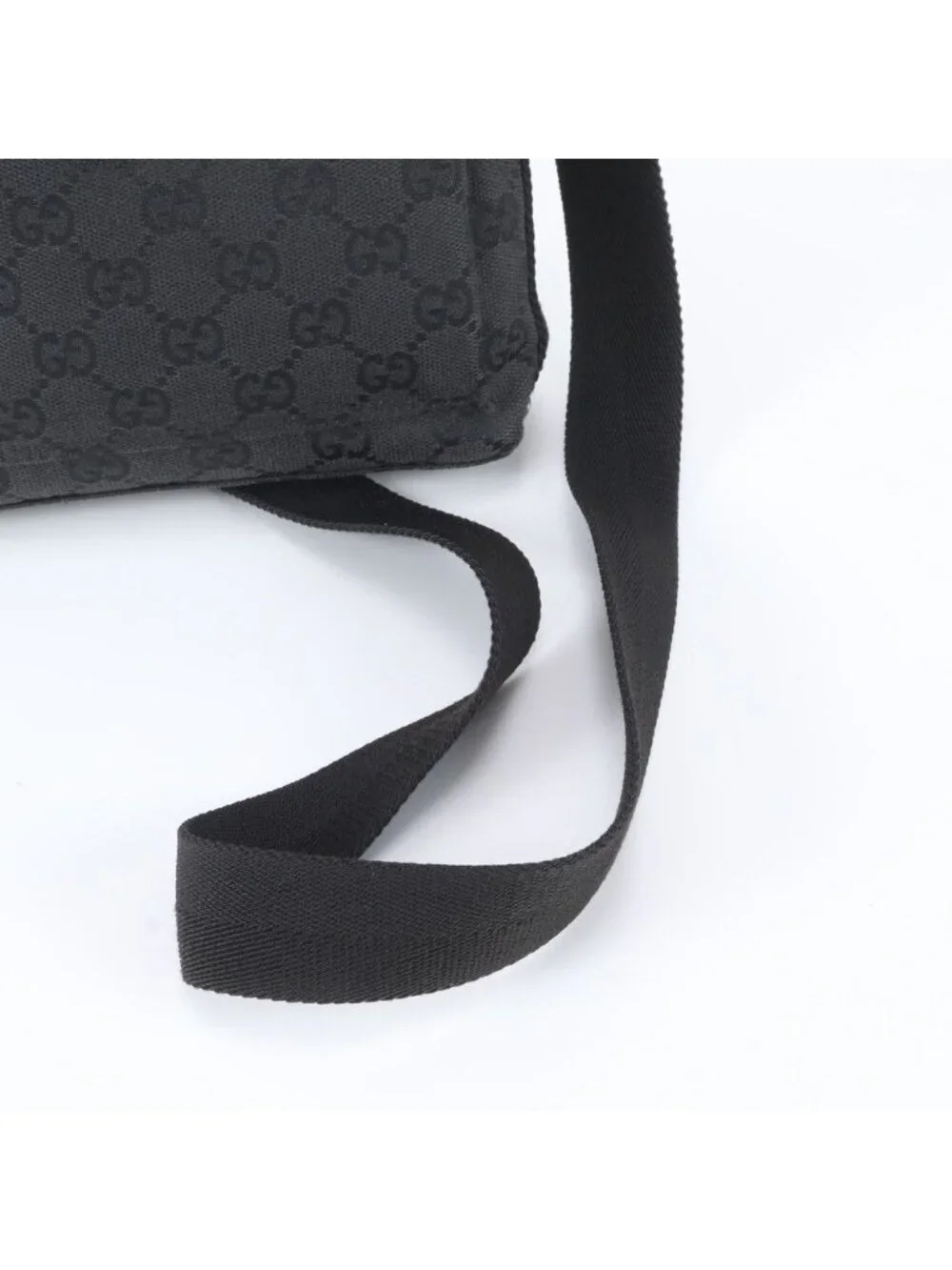 Gucci GG Canvas Leather Shoulder Bag Messenger Business Black